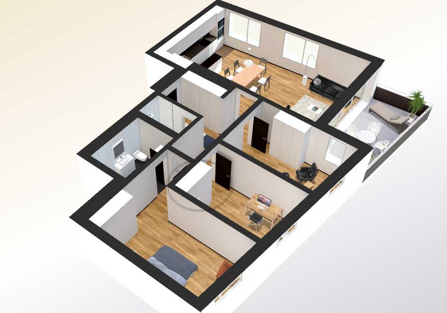 Interactive 3d house floor plan