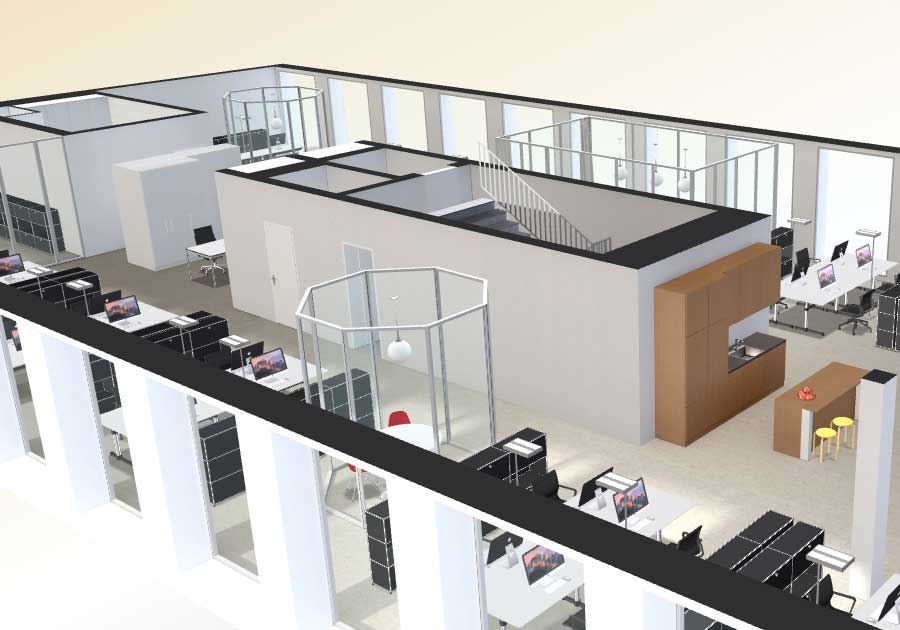 Office 3d floor plan design