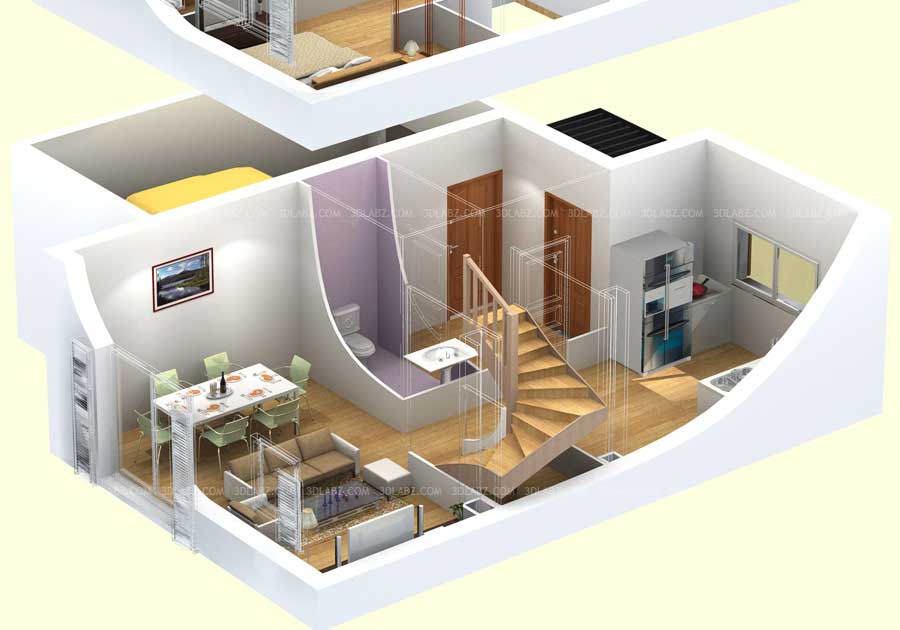 3D Floor Plan Rendering