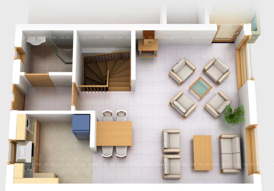 Low cost 3D Floor Plan Rendering