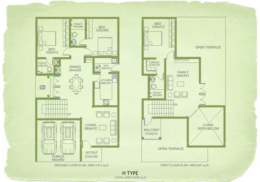 Apartment 2D Floor Plan, India