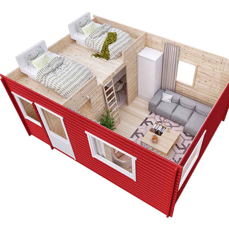 3D floor plan of a one bedroom house in Östermalm, Stockholm, Sweden