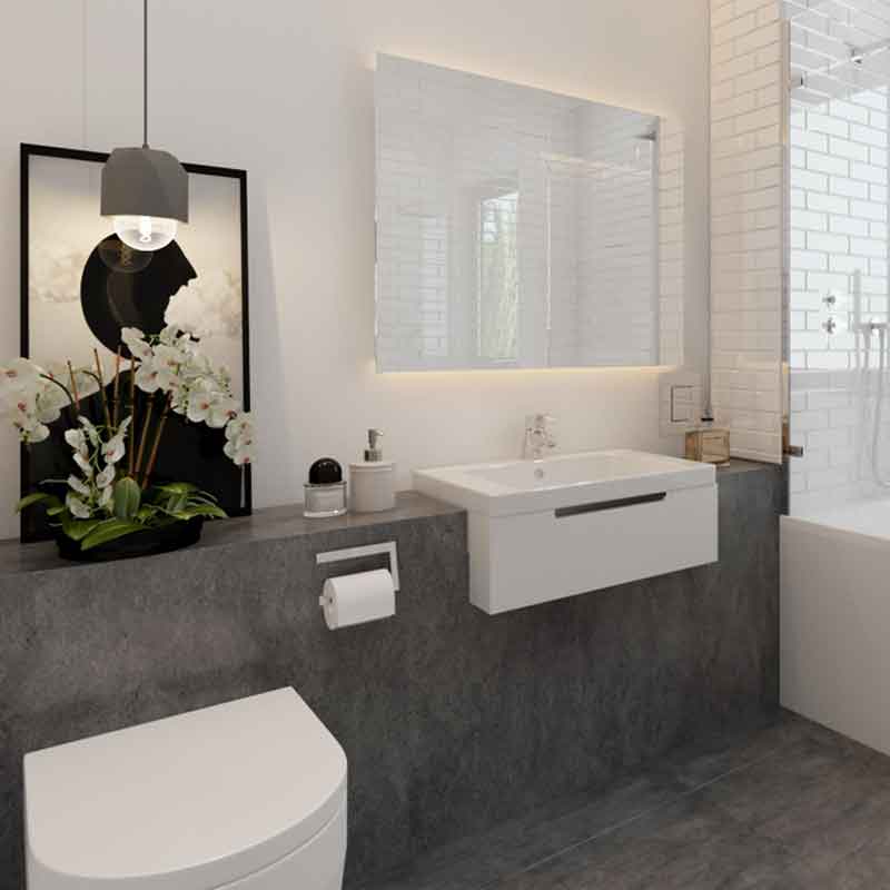 Bathroom 3D design and rendering for Grove Vale apartment in London
