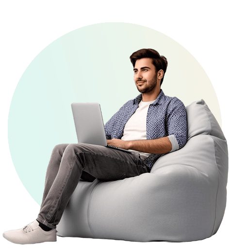 An interior designer watching a bedroom 3d design on an iPad