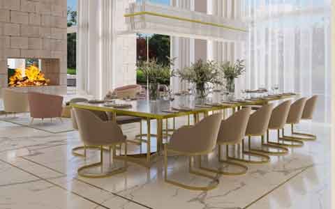 Dining room 3D render view