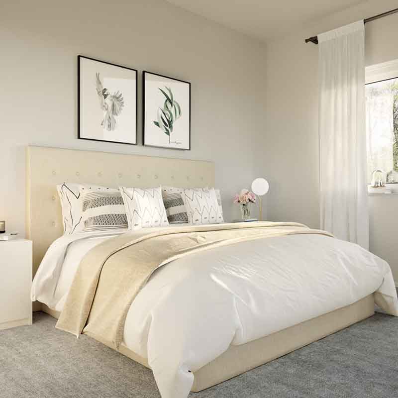 Interior 3D image showing a bedroom of Barley holiday home in UK