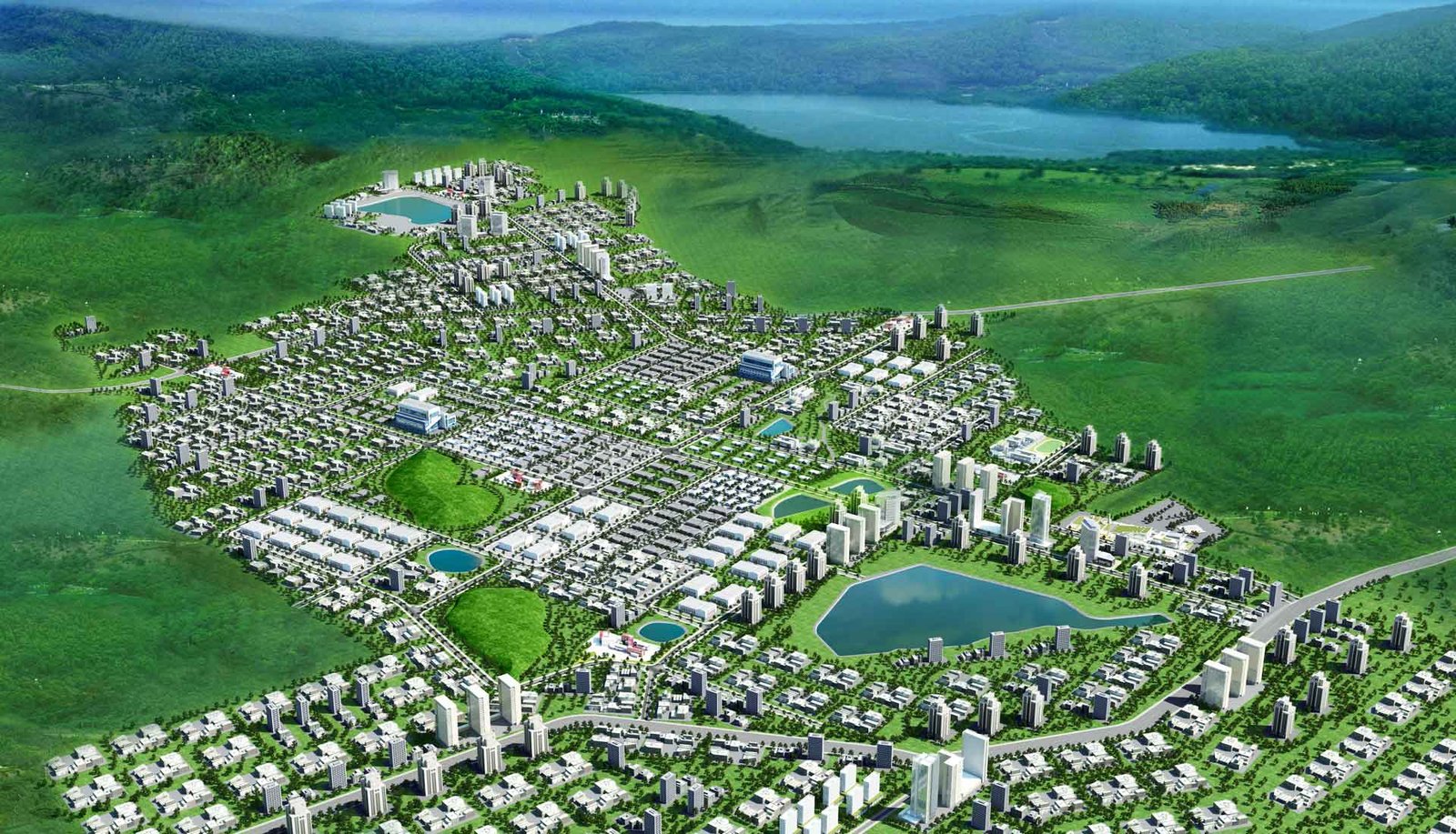 master plan 3d render for a special economic zone in India