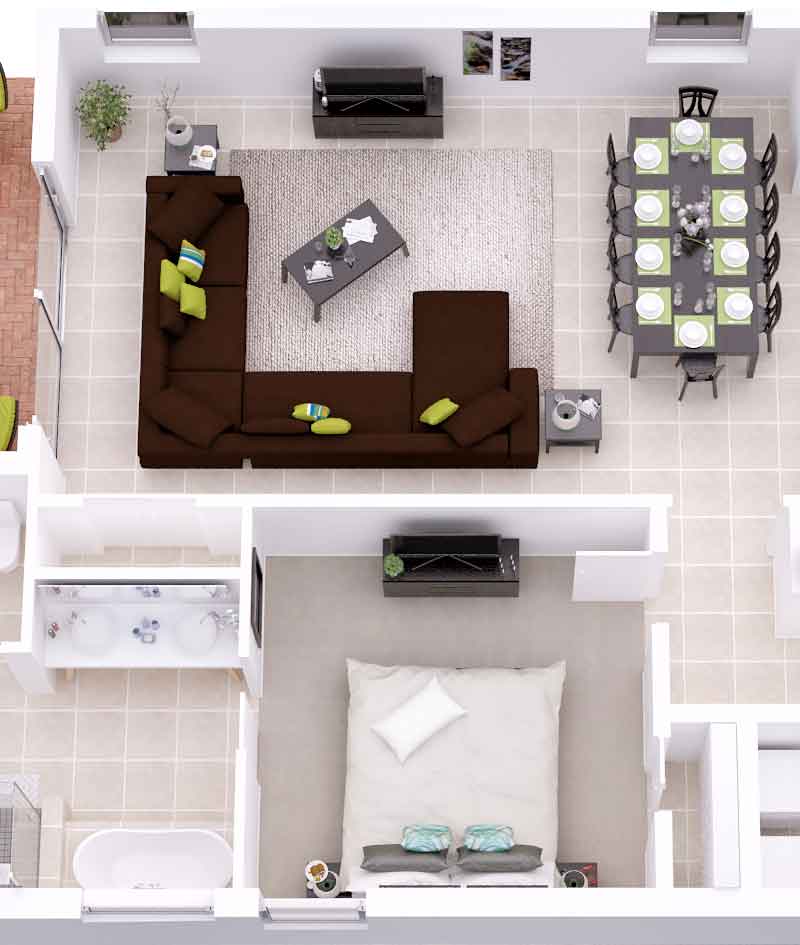 3D house plan rendering