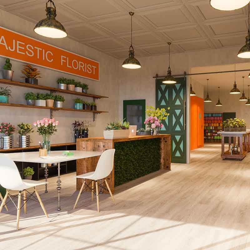 3D rendering for a florist retail store in Chicago, United States 