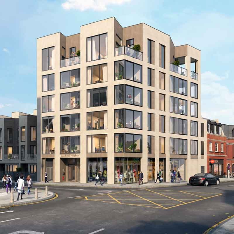 Apartment 3D exterior rendering in Wimbledon, London
