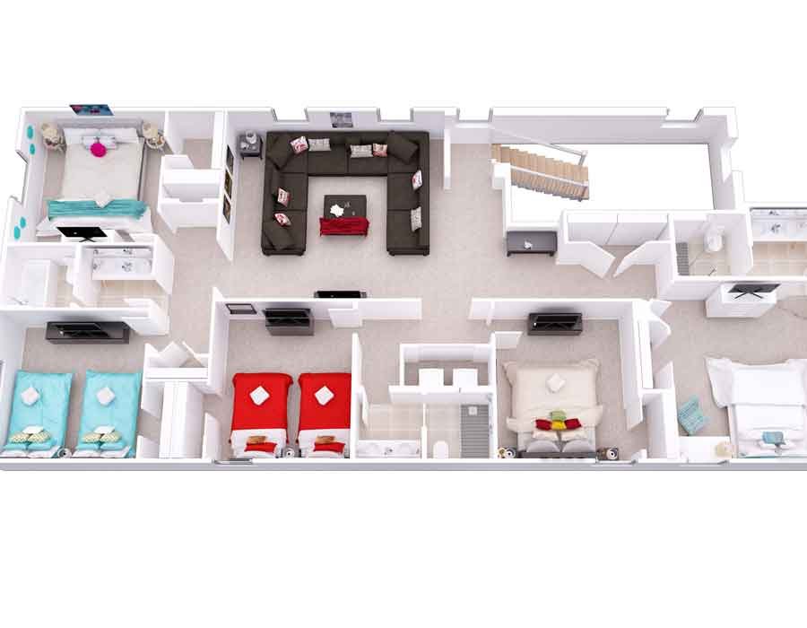 3D floor plan rendering