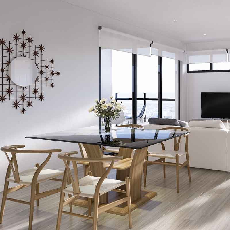Dining cum living area 3d render