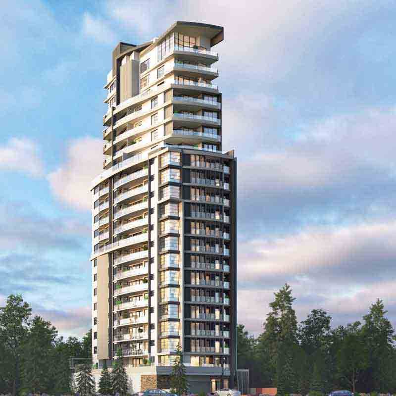Exterior 3D perspective view rendering of an apartment in Sydney, Australia