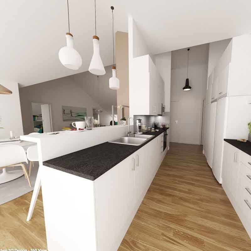 Kitchen 360 degree rendering