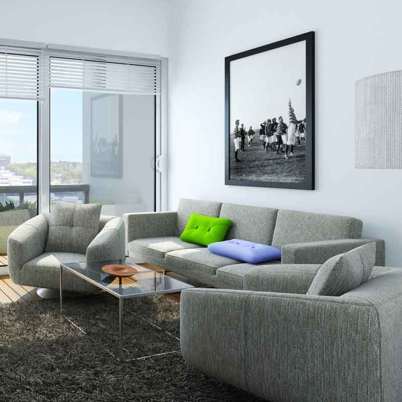 Living room 3d render for an apartment in Auckland, New Zealand 