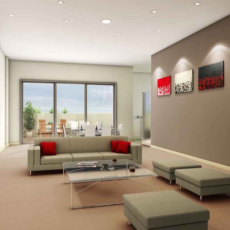 Living room design 3D visualization