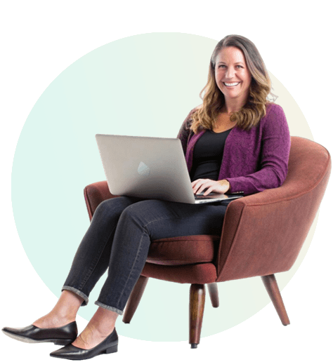A lady architect watching 3d photomontage rendering on an laptop