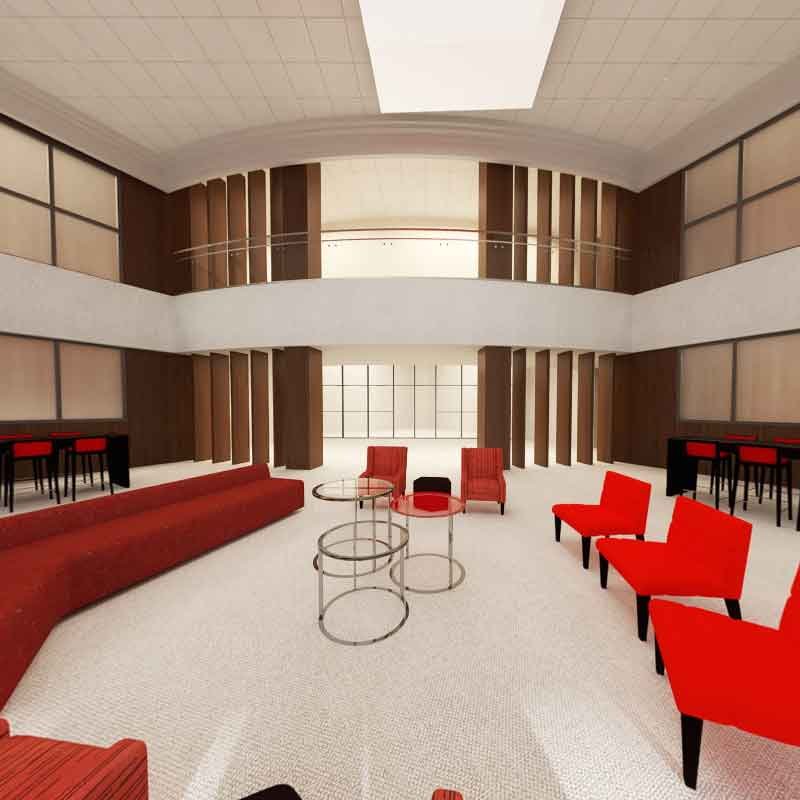 atrium 3d design and rendering for virtual reality 3d tour