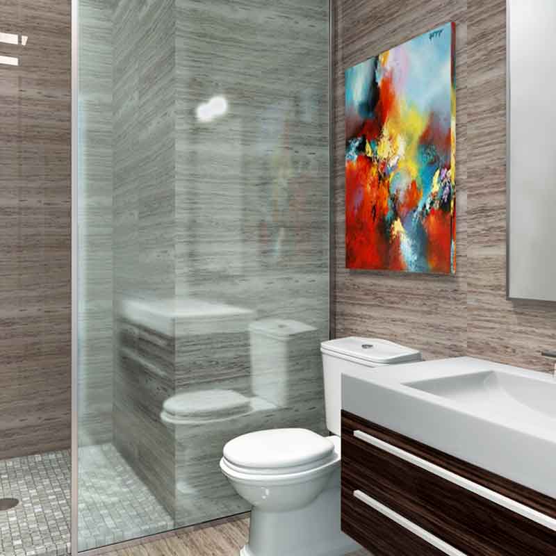 Bathroom design and 3D visualization for an apartment in Auckland, New Zealand