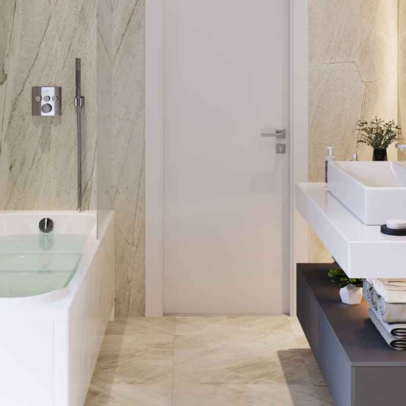 Villa bathroom interior 3d design in Bangalore, India