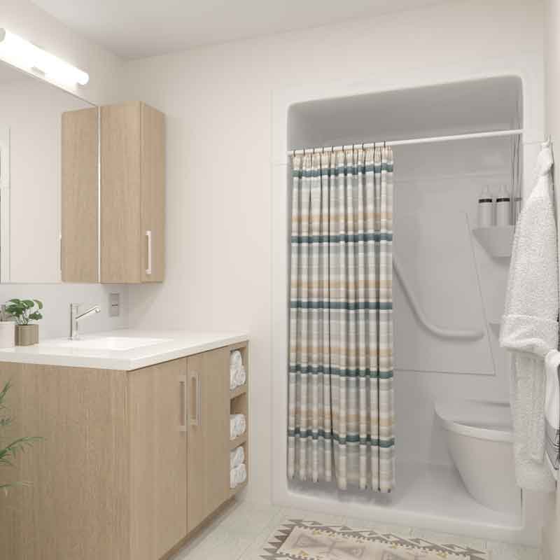 3D design for a bathroom in a elder care home