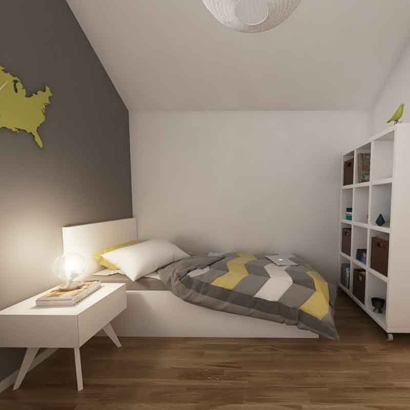bedroom interior design 360 degree render