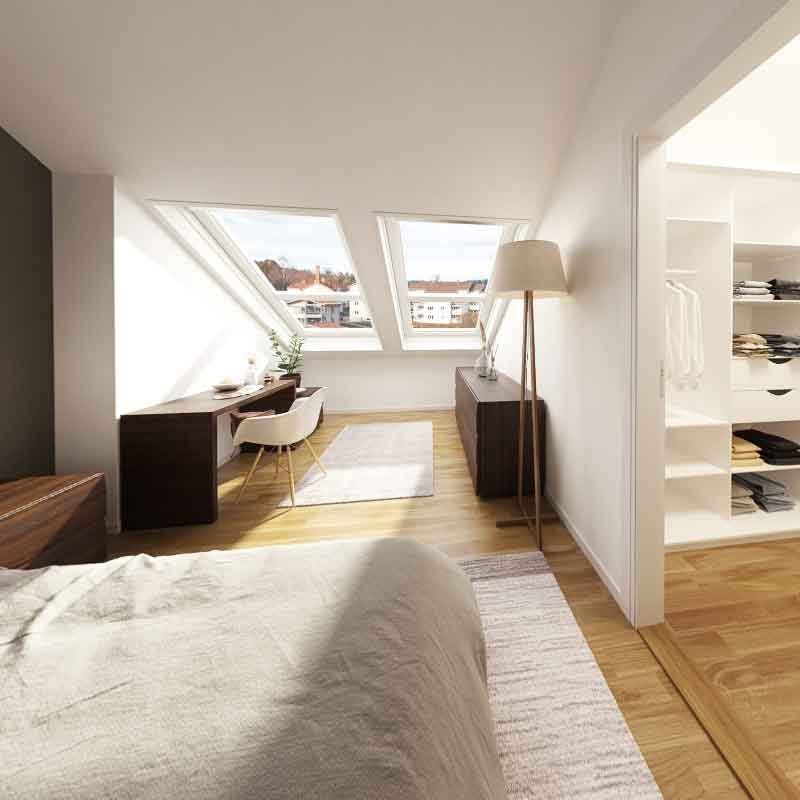 Bedroom 360 degree rendering in 3D