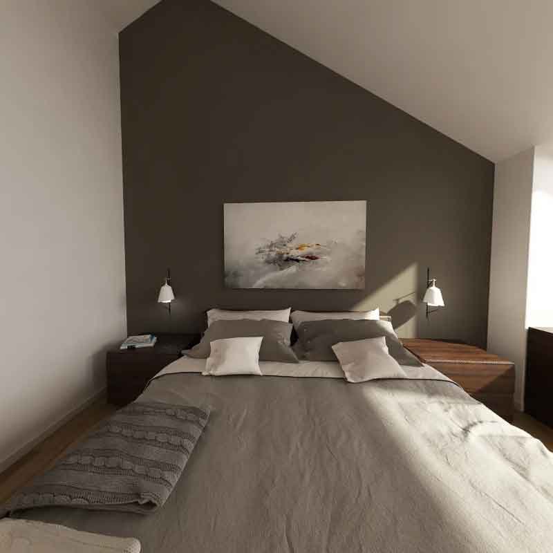 bedroom 360 degree 3D render 