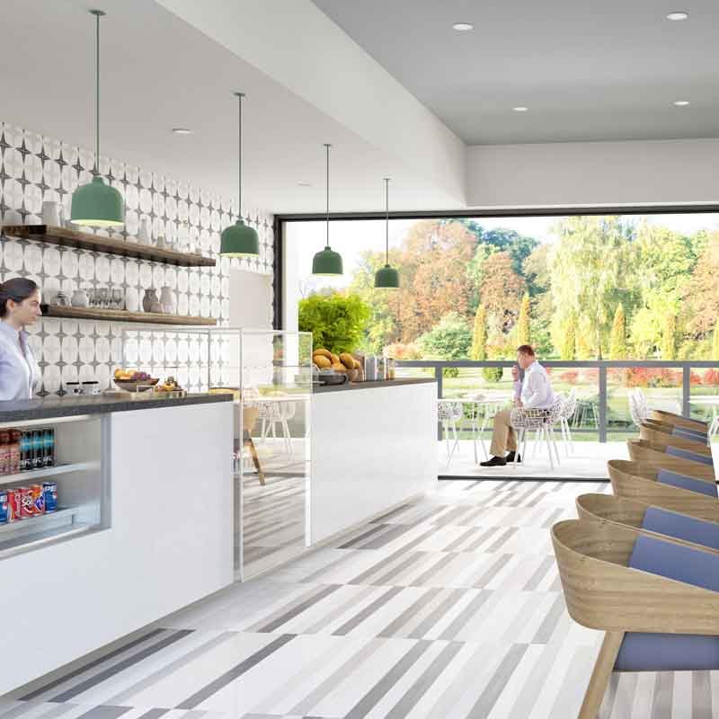 Interior 3d design and rendering for a bistro in a retirement home