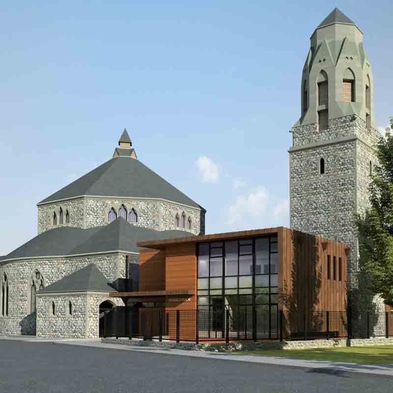 3D rendered image from church 3d walkthrough animation