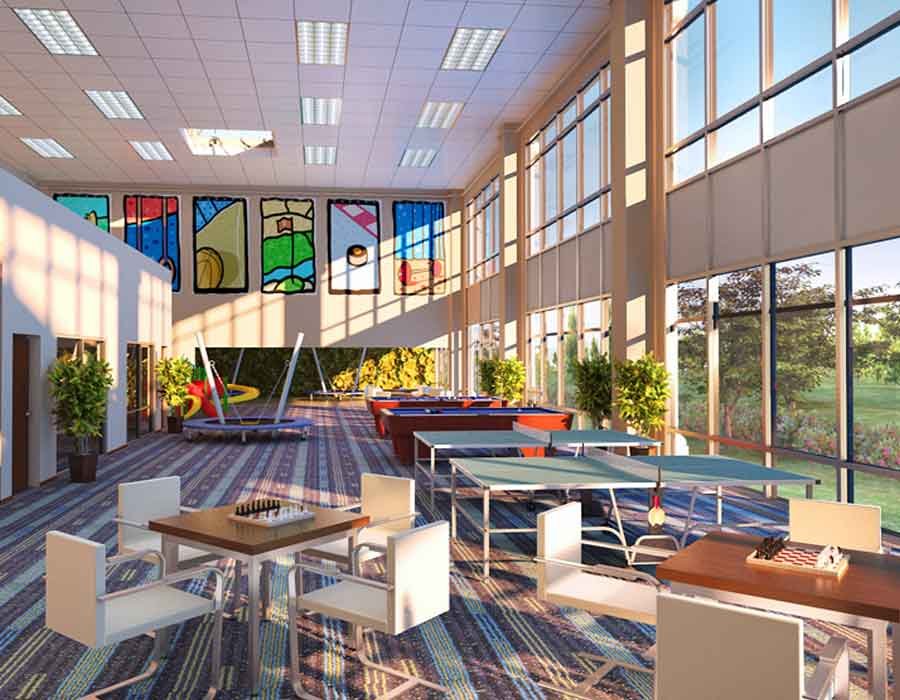 3d interior render view of a township club house