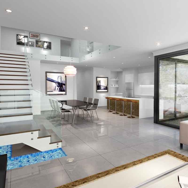 3d render view for a lakeside villa in Melbourne, Australia