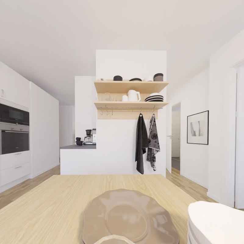 dining room 360 degree rendering for 3D virtual home tour