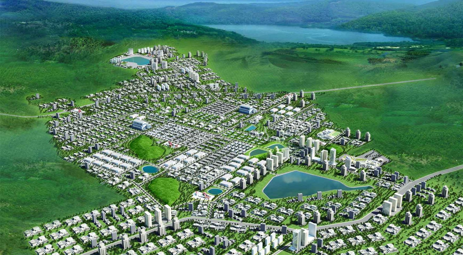 Master plan 3d render view for Attivo Economic Zone, India