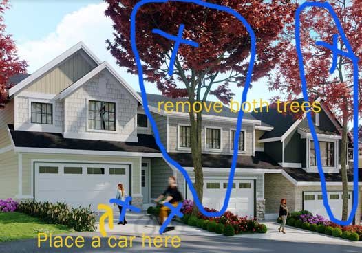 comments marked on the exterior 3d render preview image