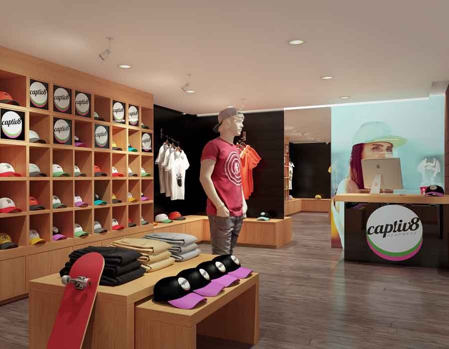 Fashion showroom interior design 3d rendering
