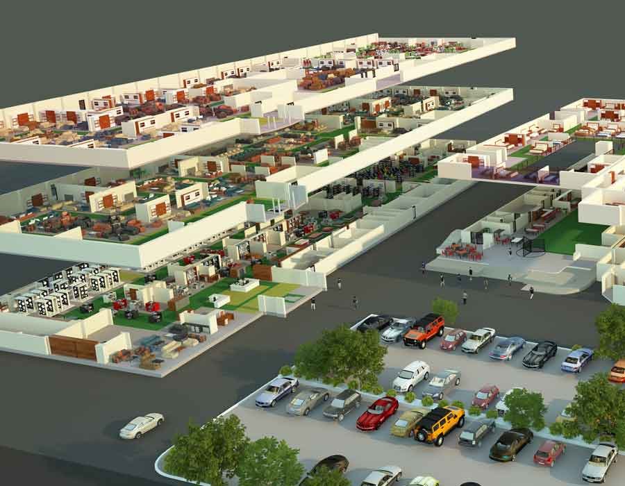 Furniture showroom 3d floor plan design