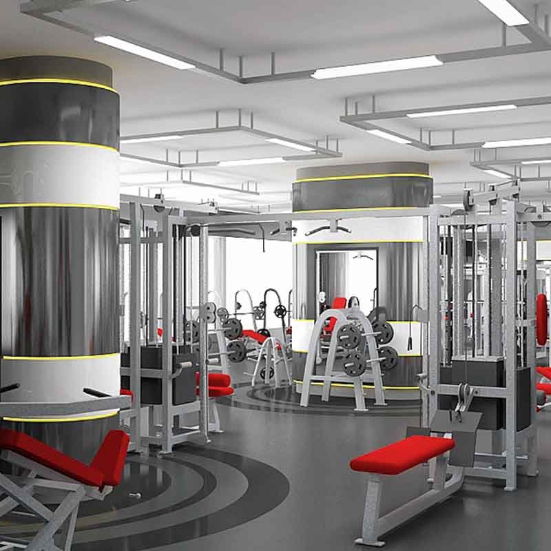3D design and rendering for a strength area in a fitness centre in Hong Kong 