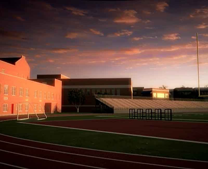 3d night view rendering from school 3D VR tour