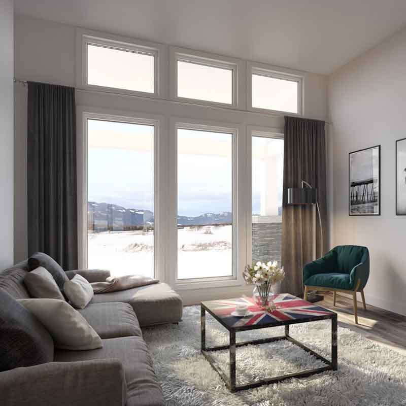 Home living room interior 3d design in Abbotsford, Canada