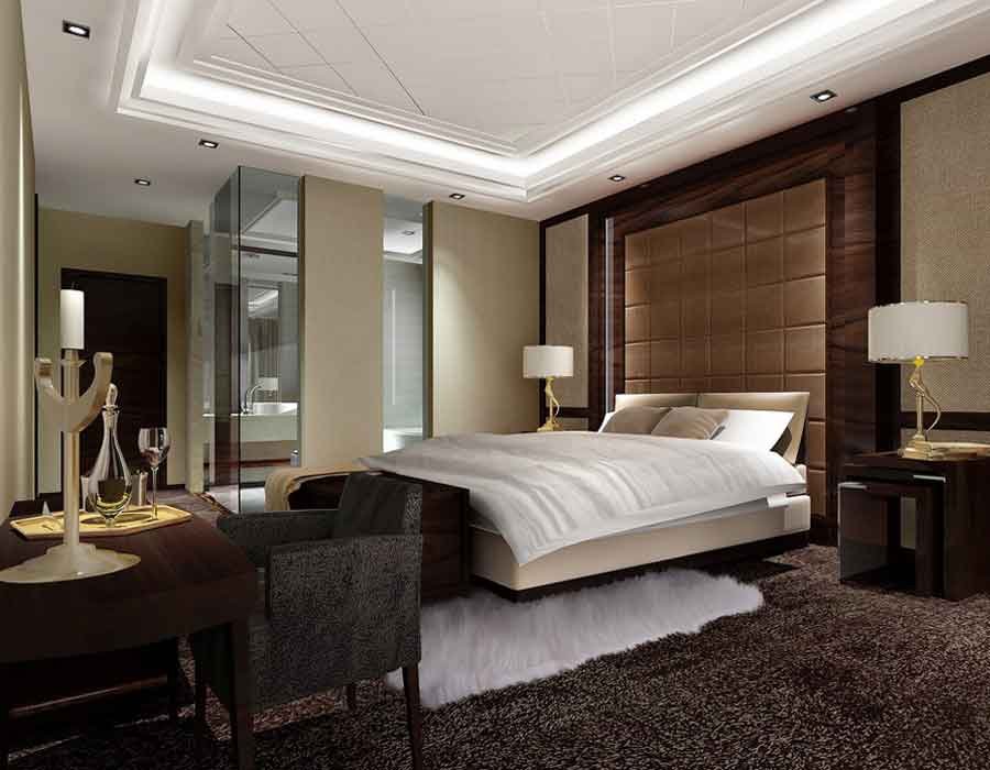 Bedroom design and rendering for a hotel