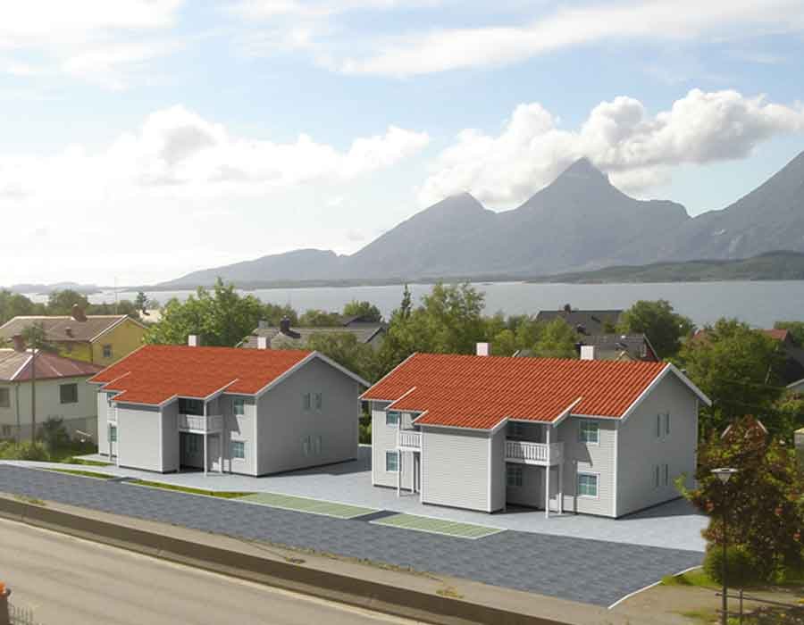 3D photomontage rendering of a house in Oslo, Norway