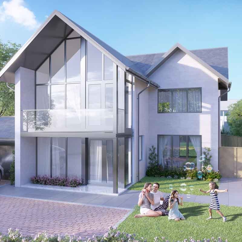 3D rendered image for a villa in London Road, Spellbrook, U.K 