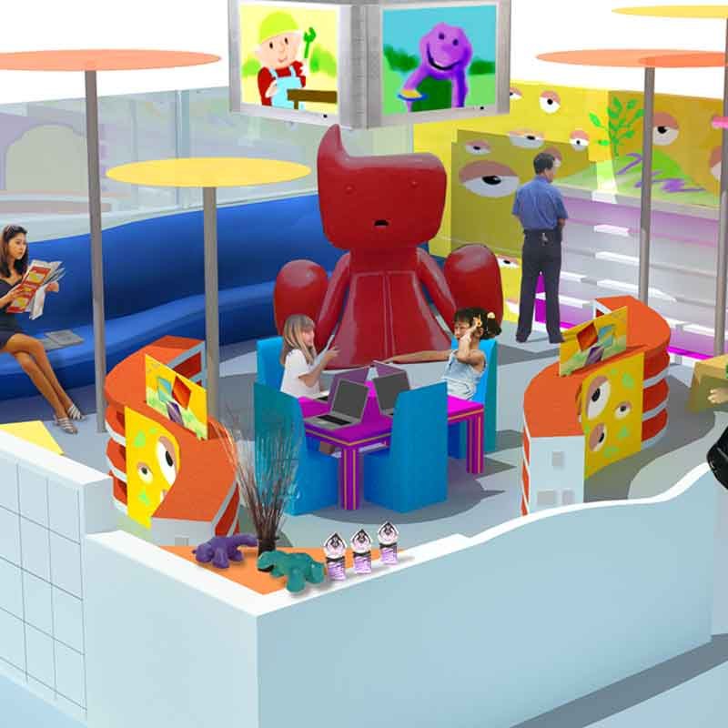 3d cross section model view of a playhouse design in New York City, United States
