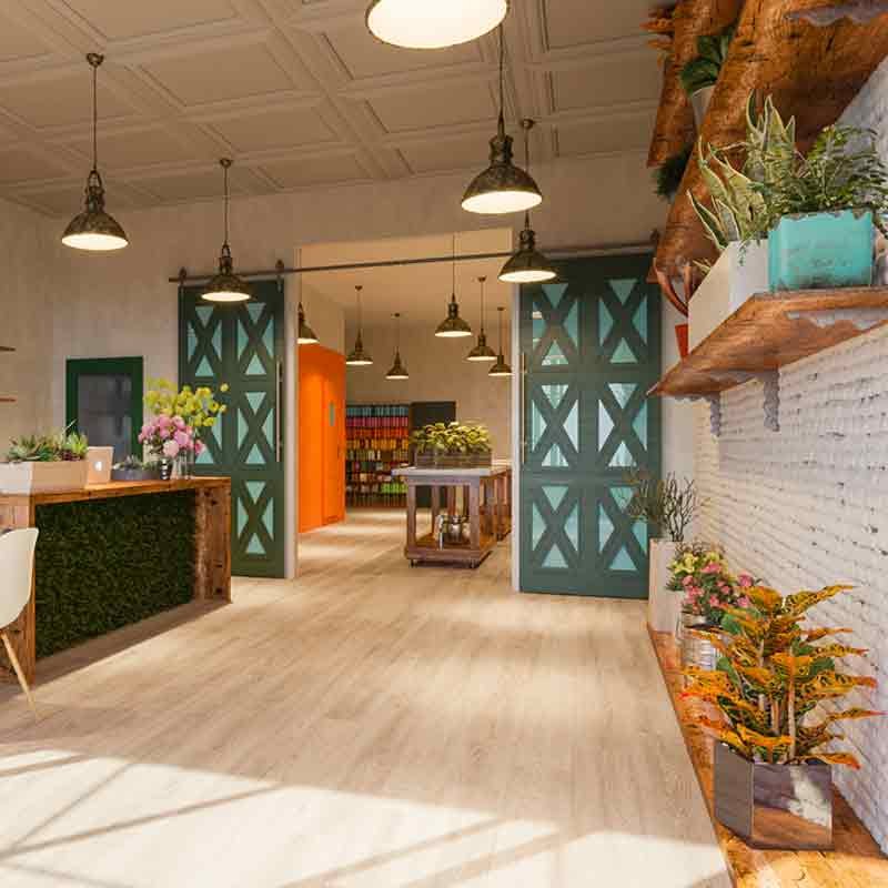 Interior 3D rendering view for Majestic Florist in Chicago, United States