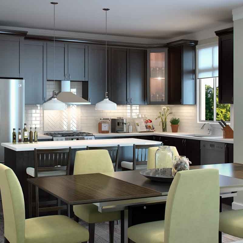 3D rendered view of the Kitchen