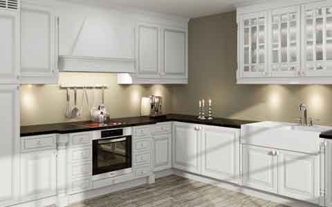 3D rendered image of a kitchen 3D design
