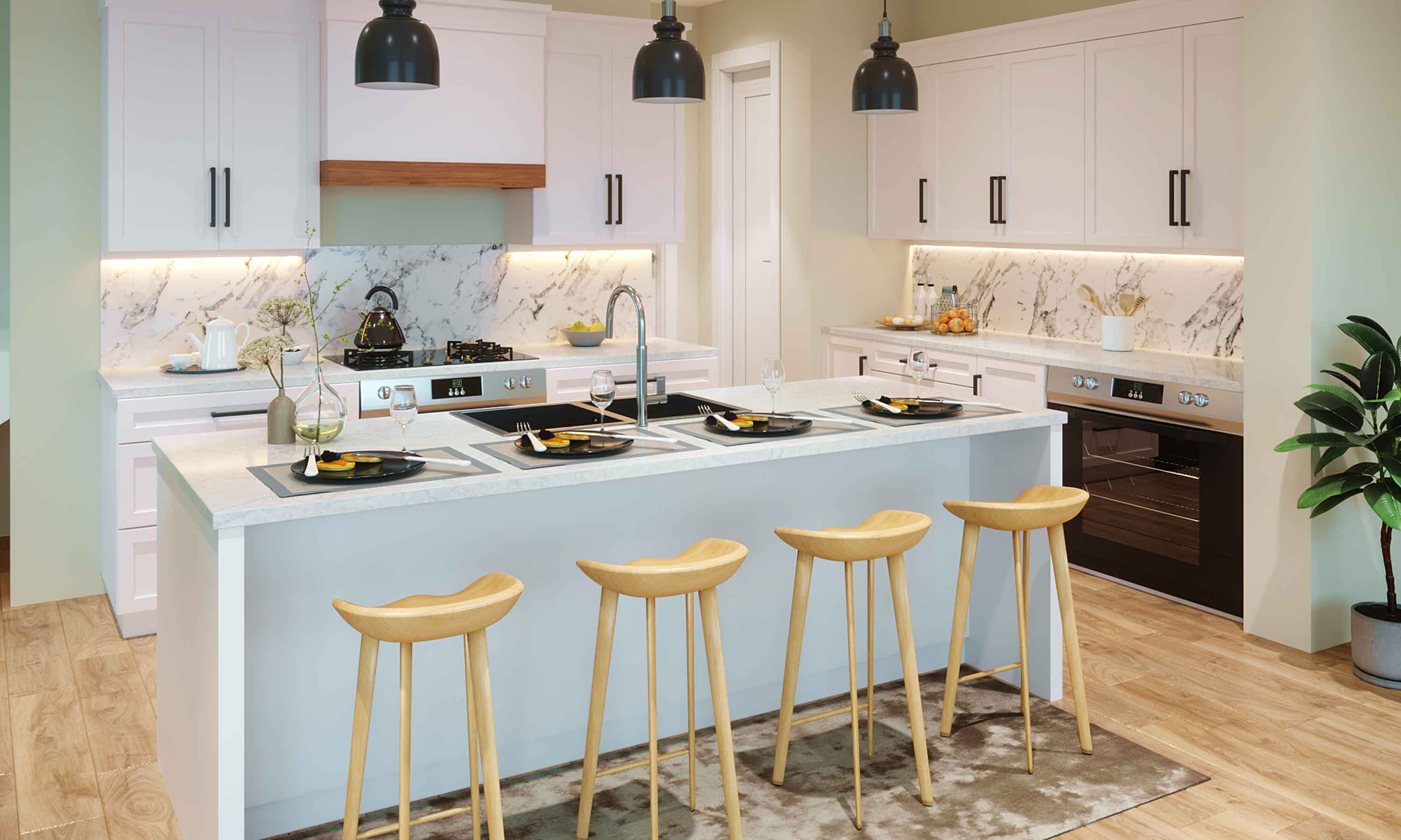 Kitchen 3D rendering