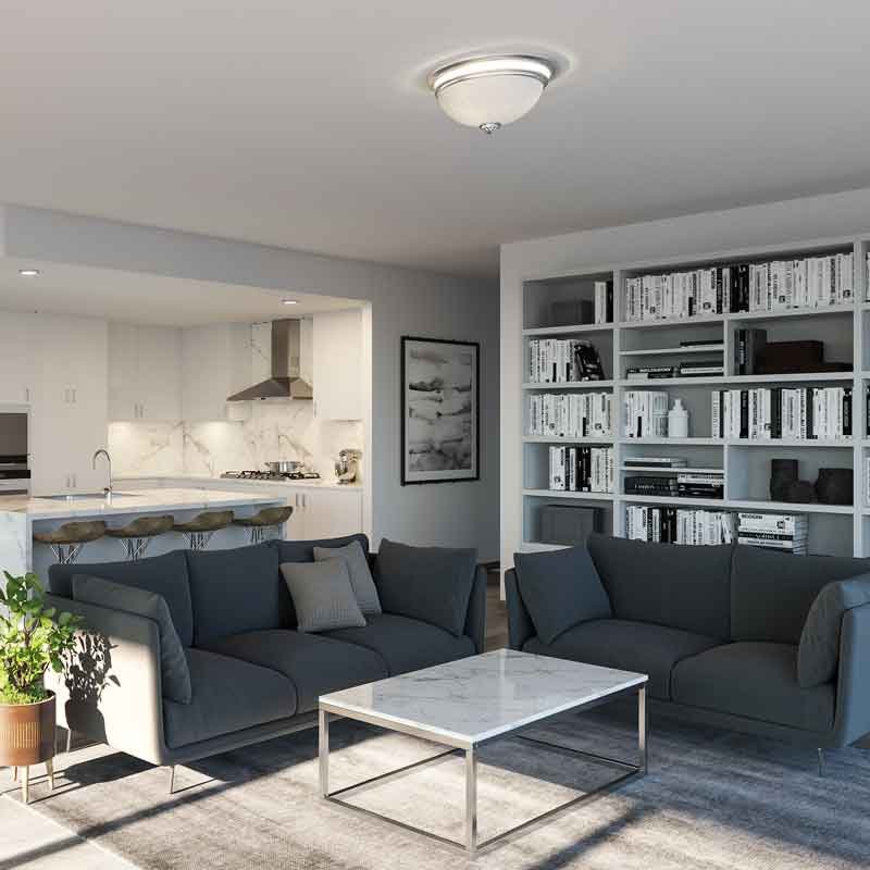 Living room 3d design and rendering for a condominium in Florida, United States