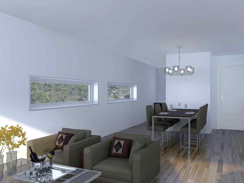 apartment living room interior 3D render view